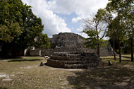 Circular Altar in Becan's East Plaza - becan mayan ruins,becan mayan temple,mayan temple pictures,mayan ruins photos